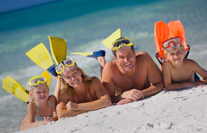 Famiglia in spiaggia